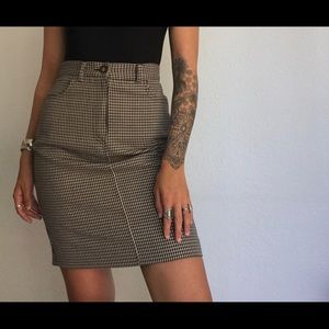 Plaid pencil skirt